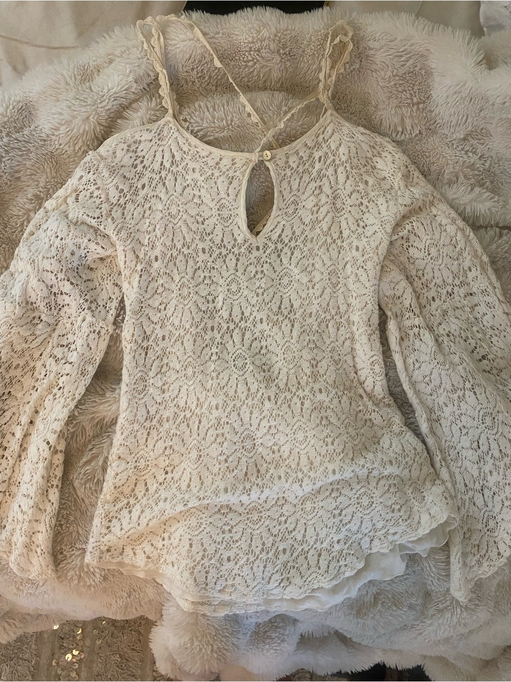 Jen's Pirate Booty Cream Lace Tunic Top Dress